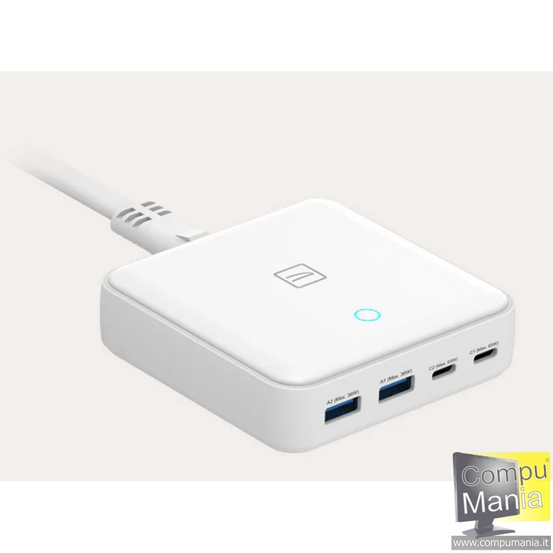 Caricatore scriv. GAN 65W USB bianco MA-DEGAN65-EU-W