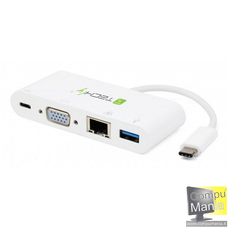 IADAP USB31-DOCK2 Adatt. USB 3.1c a VGA, Lan, USB 3.0 e USBc