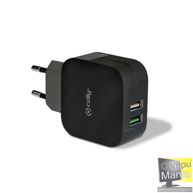 TRAVEL CHARGER TURBO 2 USB 3.4A TC2USBTURBOBK