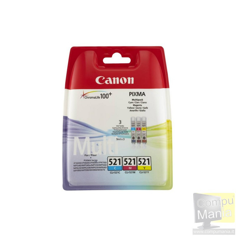 CLI-521 Multipack ciano-magenta-giallo