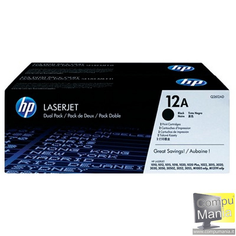 Q2612AD kit 2x toner nero