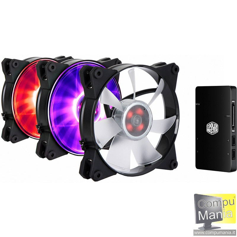 Masterfan Pro 120 Air flow RGB 3 in 1 con controller LED MFY-F2DC-113PC-R1