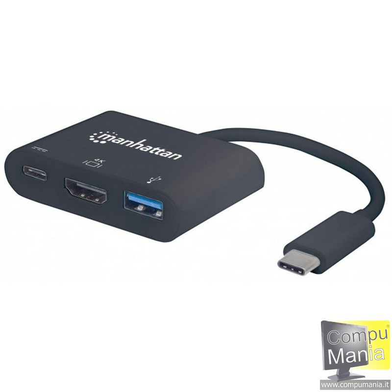Adattatore USB-C M a USB A, USB C e HDMI IADAP USB31-HDMIP